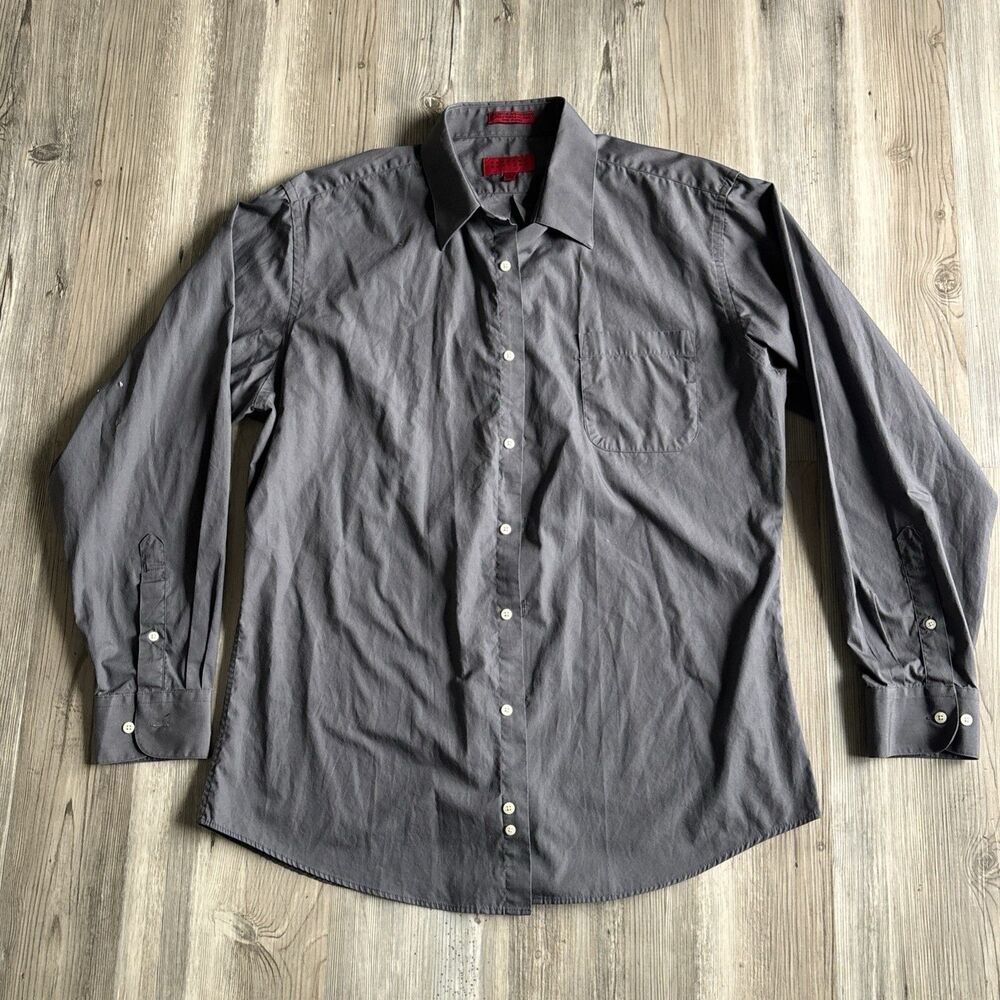Bergamo New York Men’s Gray Button Down Size Large 34/35